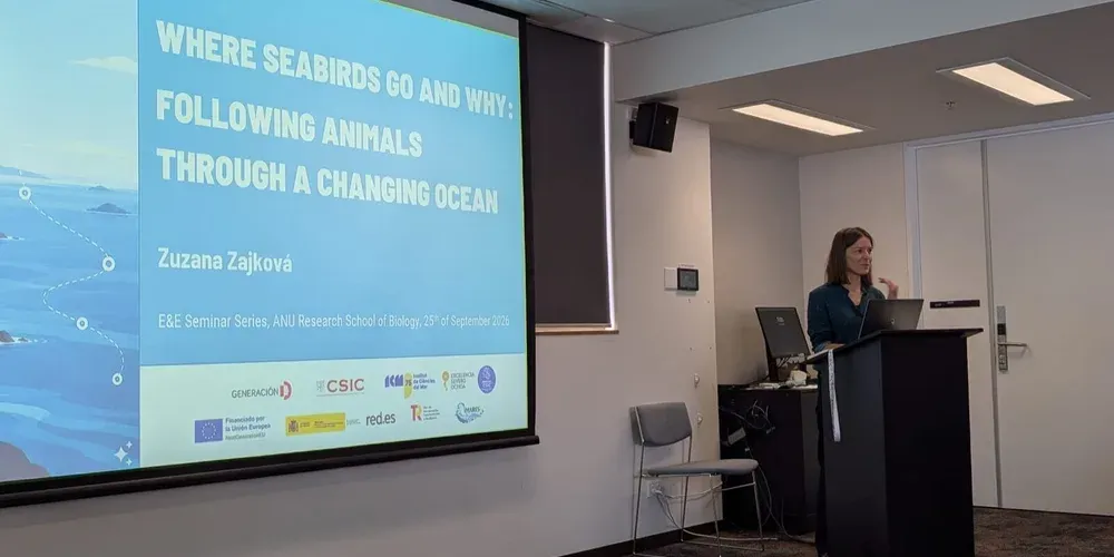 Zuzana Zajková presenting at an ANU seminar